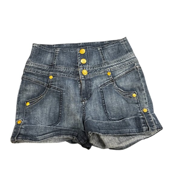 Vintage 90s Guess Jeans High-Waisted Denim Shorts – Size 28 - Picture 1 of 3